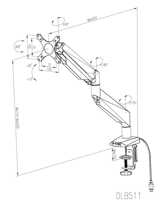 Line drawing with meassurements