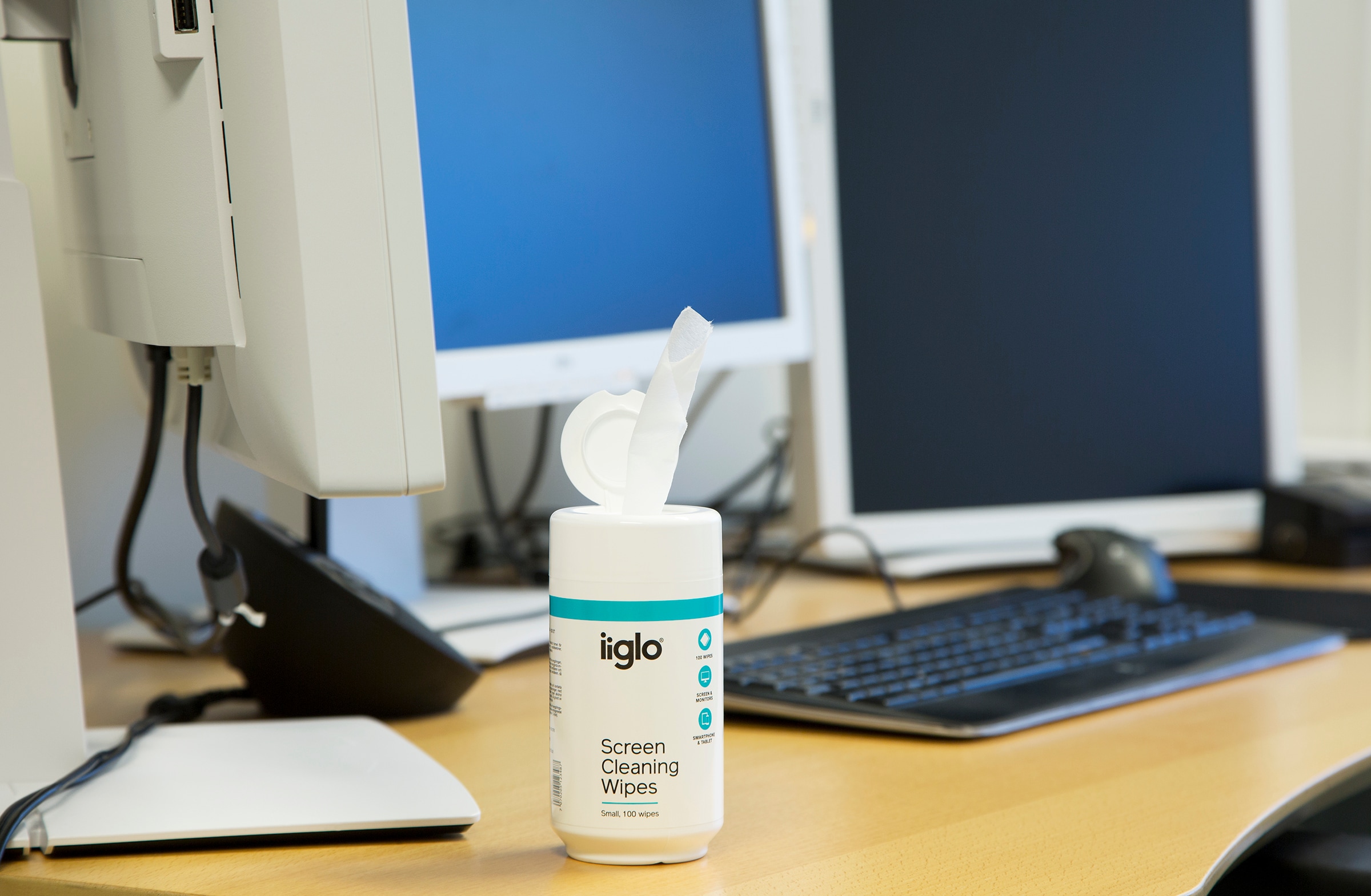 Wipes on desk Wipes on desk