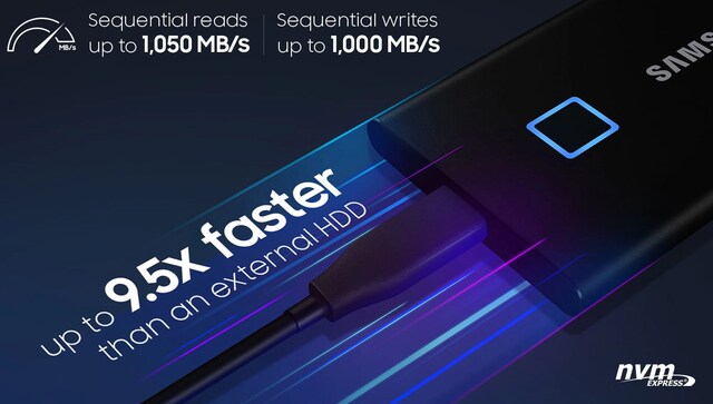 9.5x faster than external HDD