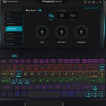 Acer Predator Triton 500 predatorsense WASD keypad Acer Predator Triton 500 predatorsense WASD keypad