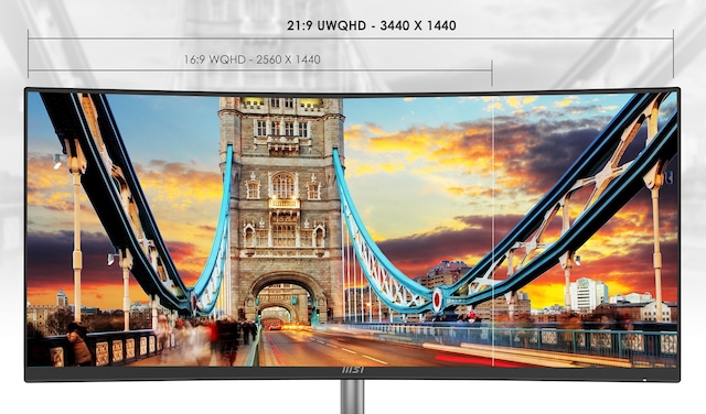 MSI 34" böjd bildskärm PRO MP341CQ